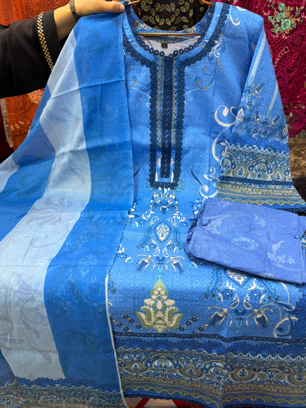 Classic Swizz Lawn Dress in Premium Print