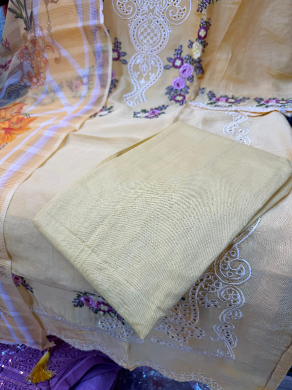 Swizz Cotton Ethnic Ensemble with Printed Quata Finish