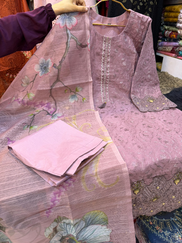 Premium Swizz Cotton Three-Piece Set