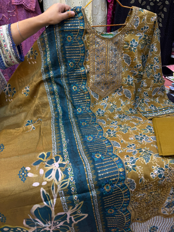 Swizz Lawn Digital Print Farshi Salwar Suit