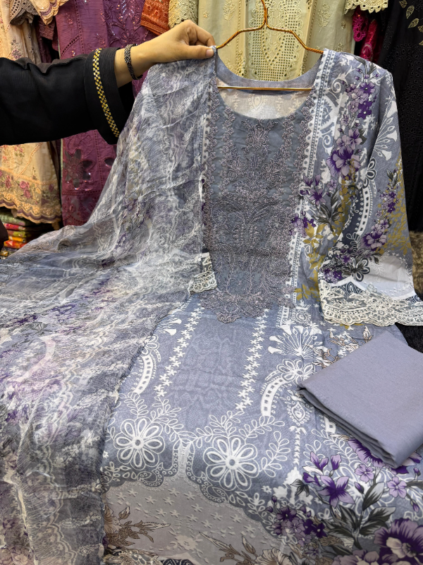 Soft Swizz Lawn Sequin Work Traditional Suit