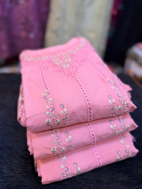 Pakistani Swizz Cotton Embroidered Party Wear Salwar Suit with Quata Dupatta