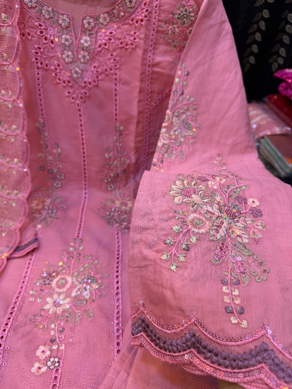 Swizz Cotton Statement Set with Printed Quata Dupatta