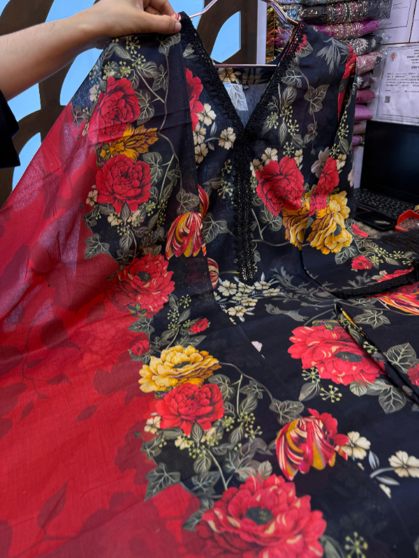 Swizz Lawn Digital Print Suit with Printed Salwar