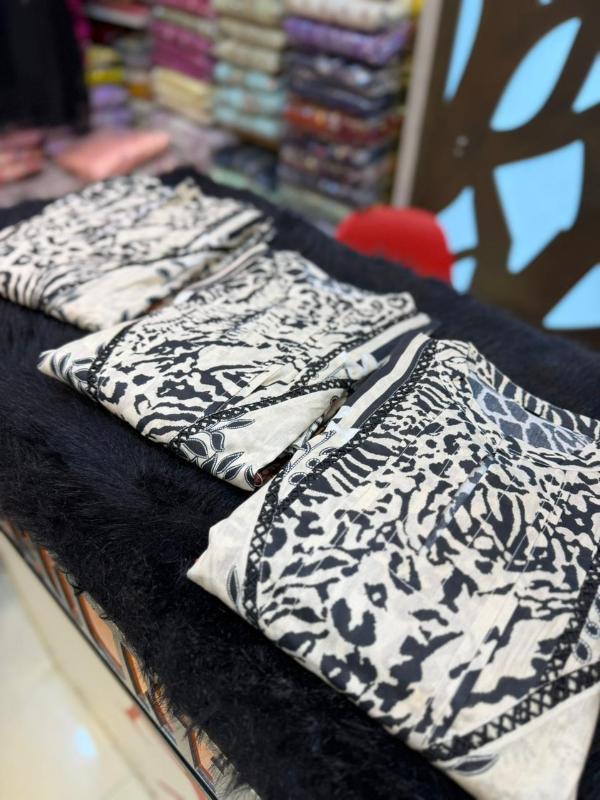 All-Over Printed Swizz Lawn Set with Cotton Dupatta