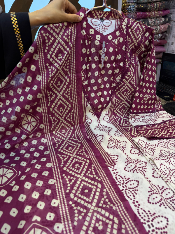 Soft Swizz Lawn Outfit with Matching Printed Bottom