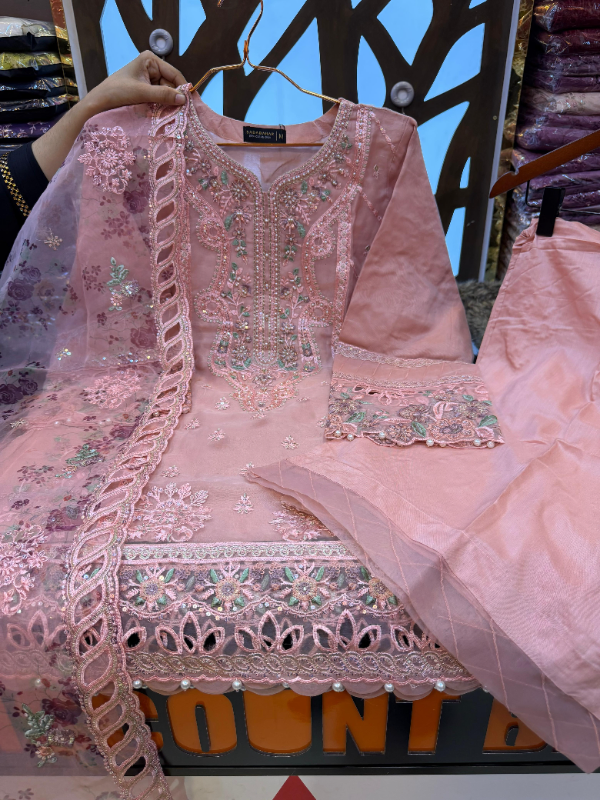Original Pakistani Sadabahar Organza Suit