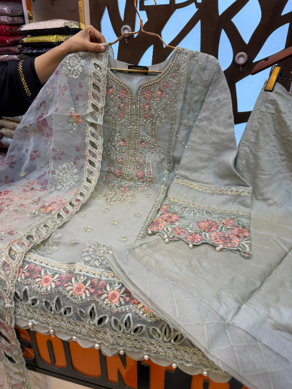 Original Pakistani Sadabahar Organza Suit