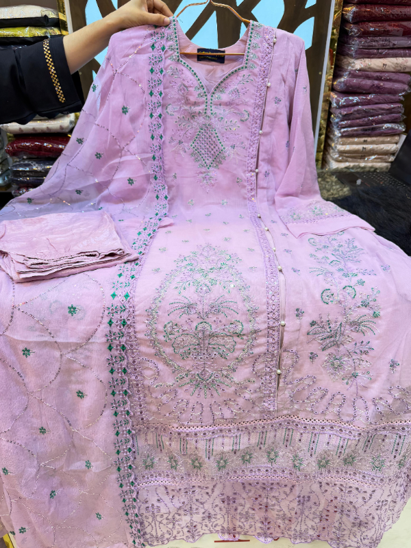 Original Pakistani Sadabahar Chiffon Round Dress
