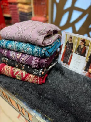 Luxury Chiffon Embroidered Suit with Sequin Work