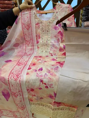 Premium Swizz Cotton Printed Suit with Cotton Salwar Set