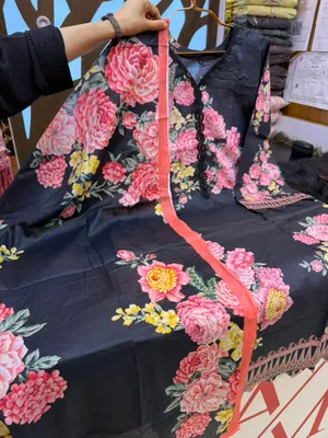 Classic Swizz Cotton Suit with Decorative Panel Design