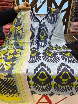 Stylish Swizz Cotton Printed Suit with Palazzo Bottom