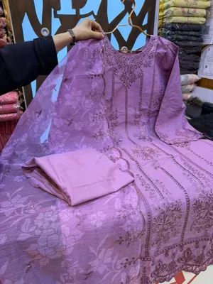 Step Swizz Cotton Lawn Suit with Embroidery and Boring Work