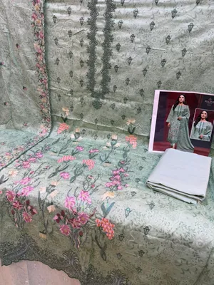 Premium Swizz Cotton Suit with Cotton Embroidered Dupatta