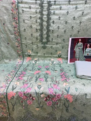 Premium Swizz Cotton Suit with Cotton Embroidered Dupatta