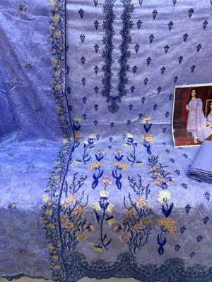 Designer Swizz Cotton Printed Suit with Panel Detail