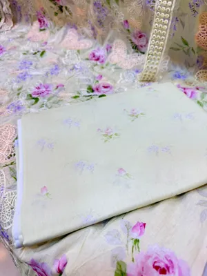 Elegant Swizz Cotton Suit with All Over Thread Embroidery