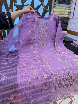 Premium Swizz Lawn Cotton Suit with Decorative Panel Design