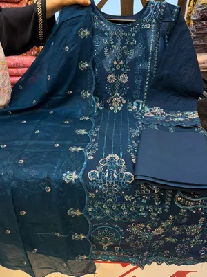 Elegant Step Swizz Cotton Suit with Laser Cut Boring Detail