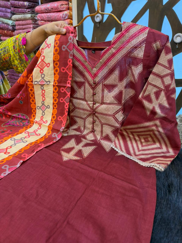 Statement Swizz Cotton Printed Suit with Palazzo Silhouette