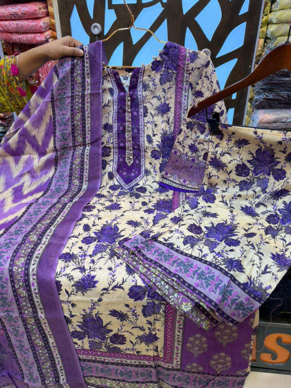 Signature Swizz Cotton Printed Suit with Statement Palazzo Style