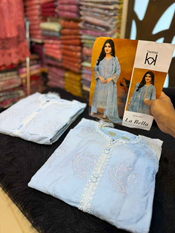 Stylish Jacquard Cotton Suit with Printed Quata Dupatta