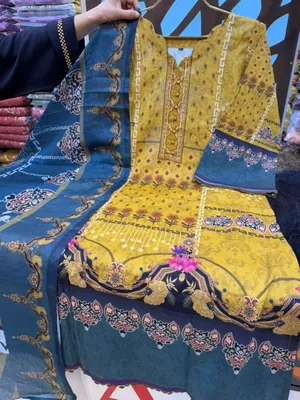 Elegant Swizz Cotton Pakistani Style Plazo Set