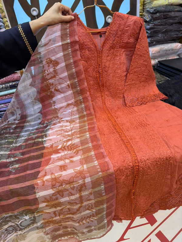 Luxury Step Cotton Festive Suit with Sequence Dupatta