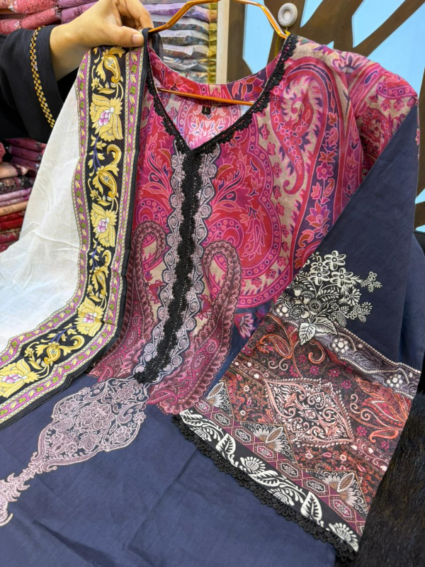 Luxe Swizz Cotton Embroidered Suit Collection