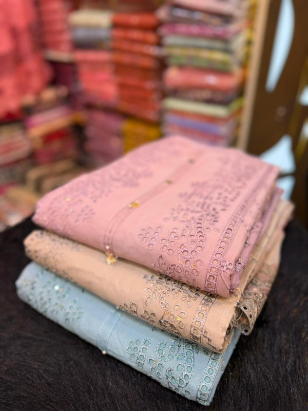 Festive Swizz Lawn Suit with Sequence Dupatta