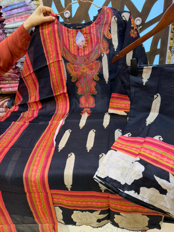 Premium Swizz Cotton Palazzo Set with Printed Cotton Dupatta