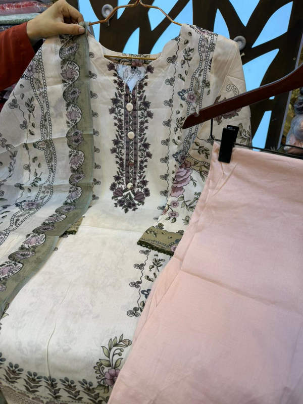 Trendy Swizz Cotton Palazzo Set with Embroidered Sleeve Work