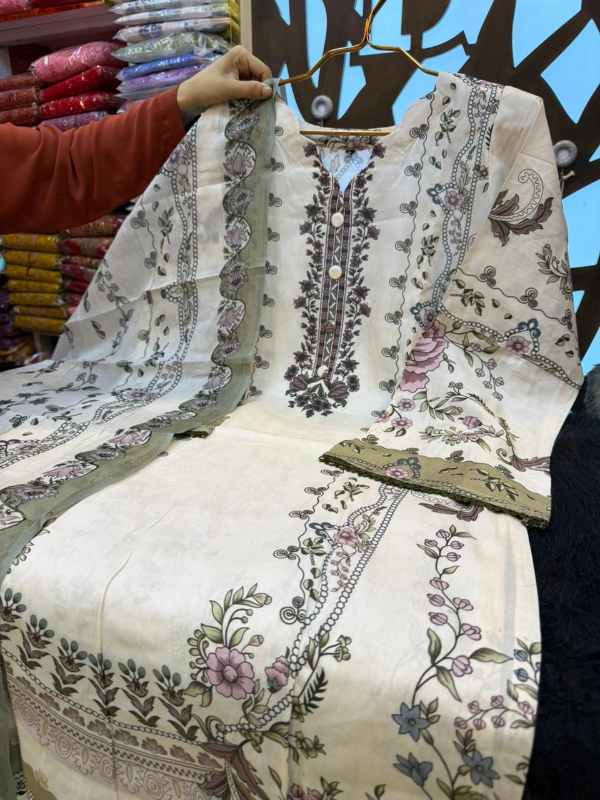 Trendy Swizz Cotton Palazzo Set with Embroidered Sleeve Work