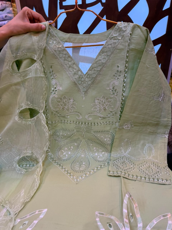 Luxury Swizz Cotton Suit with Embroidered Quata Dupatta