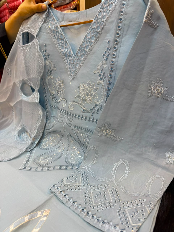 Graceful Swizz Lawn Suit with Intricate Rayon Thread Work