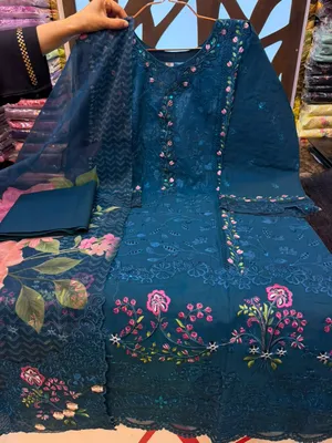 Luxury Swizz Cotton Suit with Embroidered Cotton Dupatta