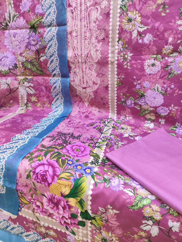 Elegant Swizz Lawn Unstitched Suit Set