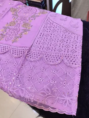 Luxury Swizz Cotton Suit with Embroidered Cotton Dupatta