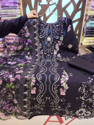 Premium Swizz Cotton Suit with Printed Quata Dupatta