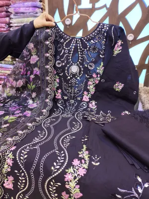 Premium Swizz Cotton Suit with Printed Quata Dupatta