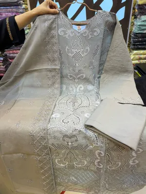 Luxury Swizz Cotton Suit with Embroidered Cotton Dupatta