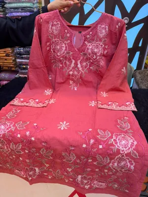 Pakistani-Inspired Embroidered Three-Piece Suit Collection -  Coral Pink / Salmon Pink