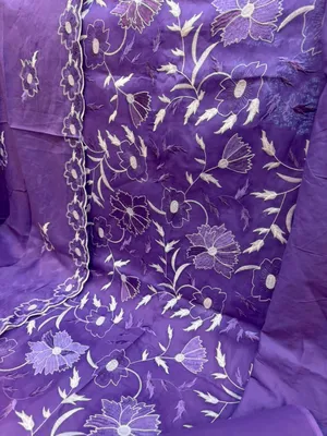 Pakistani-Inspired Floral Embroidery Swiss Lawn Three-Piece Suit (Unstitched)