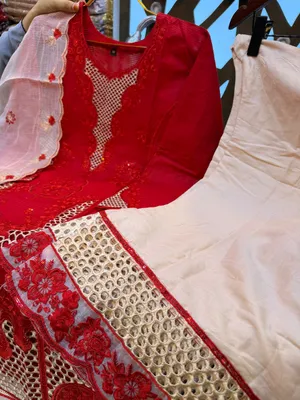 Pakistani-Inspired Schiffli Laser Cut Embroidered Swiss Lawn 3-Piece Suit