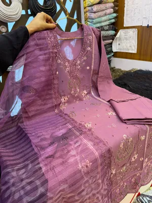 Pakistani-Inspired Embroidered Swiss Lawn 3-Piece Suit