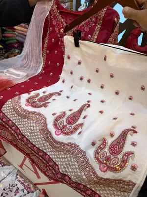 Pakistani-Inspired Embroidered Sharara 3-Piece Suit