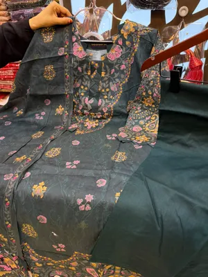 New Swizz Lawn Charcoal Floral & Paisley Printed 3-Piece Suit Collection