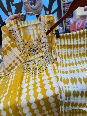 Exclusive Designer Tie-Dye Hand Embroidered & Mirror-Work 2-Piece Kaftan Set Collection