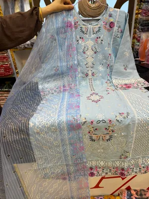Pakistani Inspired Embroidered Swiss Lawn 3-Piece Stitched Suit2